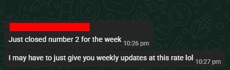 Owen LinkedIn proof screenshot for a second close in one week